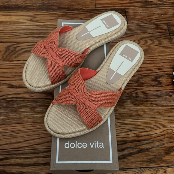 Dolce Vita Atomic Sandals color Persimmon Raffia - Picture 7 of 7